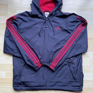 Vintage Adidas Windbreaker | Navy Blue, Red | Extra Large
